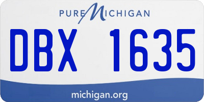 MI license plate DBX1635