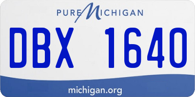 MI license plate DBX1640