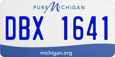 MI license plate DBX1641