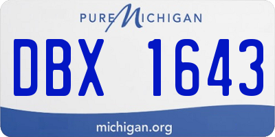 MI license plate DBX1643
