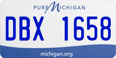 MI license plate DBX1658