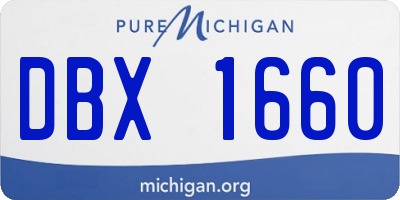 MI license plate DBX1660