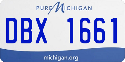 MI license plate DBX1661