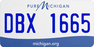 MI license plate DBX1665