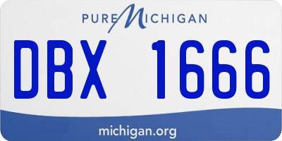 MI license plate DBX1666
