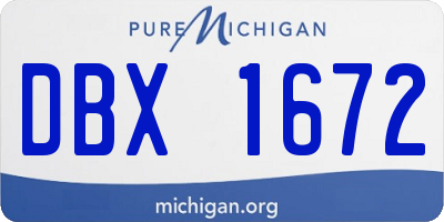 MI license plate DBX1672