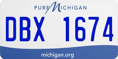 MI license plate DBX1674