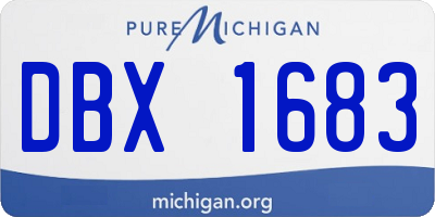 MI license plate DBX1683