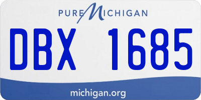 MI license plate DBX1685