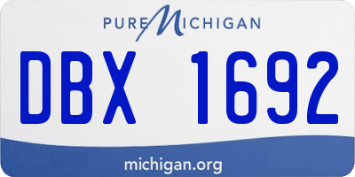 MI license plate DBX1692