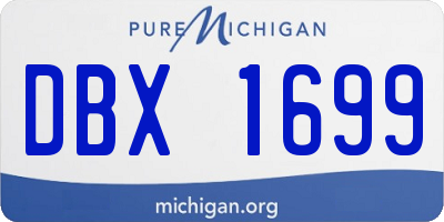 MI license plate DBX1699
