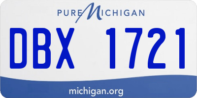 MI license plate DBX1721
