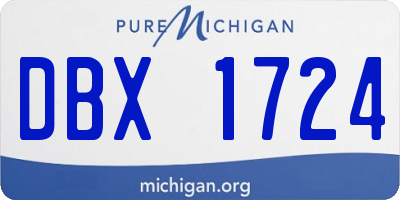 MI license plate DBX1724