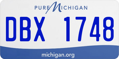 MI license plate DBX1748