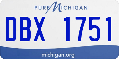 MI license plate DBX1751