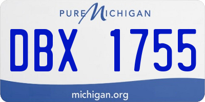 MI license plate DBX1755