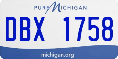 MI license plate DBX1758