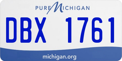 MI license plate DBX1761