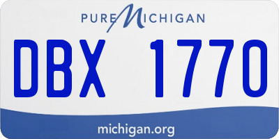 MI license plate DBX1770