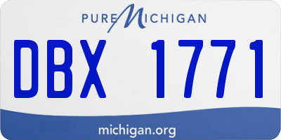 MI license plate DBX1771