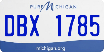 MI license plate DBX1785