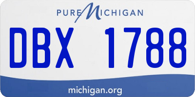 MI license plate DBX1788