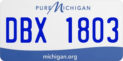 MI license plate DBX1803