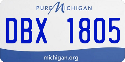 MI license plate DBX1805