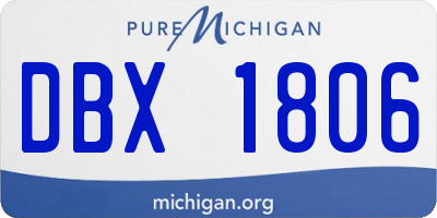 MI license plate DBX1806