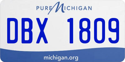 MI license plate DBX1809