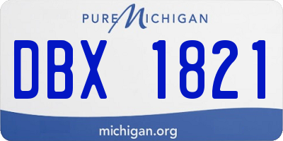 MI license plate DBX1821