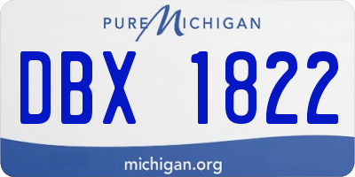 MI license plate DBX1822