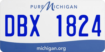 MI license plate DBX1824