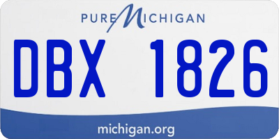 MI license plate DBX1826