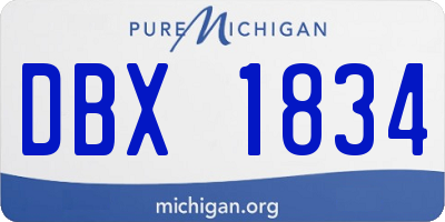 MI license plate DBX1834