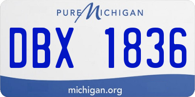 MI license plate DBX1836