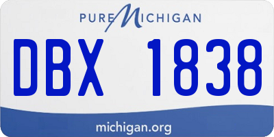 MI license plate DBX1838