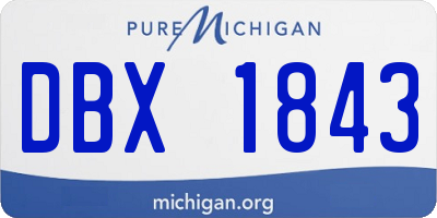 MI license plate DBX1843