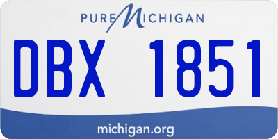 MI license plate DBX1851