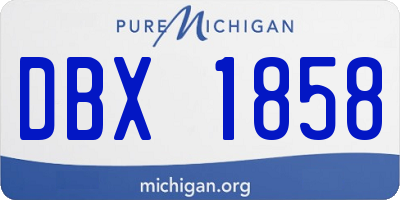 MI license plate DBX1858