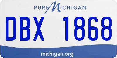 MI license plate DBX1868
