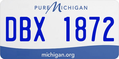 MI license plate DBX1872