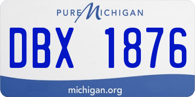 MI license plate DBX1876