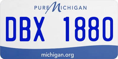 MI license plate DBX1880