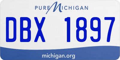 MI license plate DBX1897