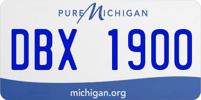 MI license plate DBX1900