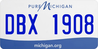 MI license plate DBX1908