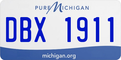 MI license plate DBX1911