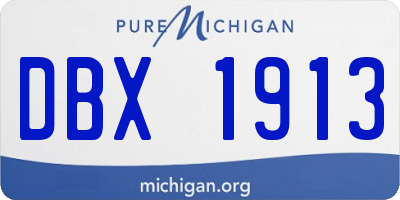 MI license plate DBX1913