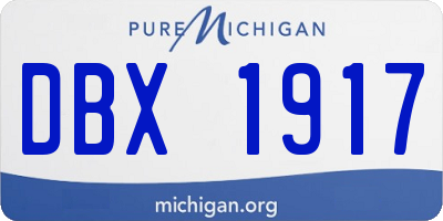 MI license plate DBX1917